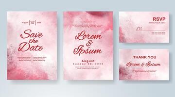 Wedding invitation with abstract watercolor background vector