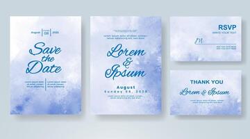 Wedding invitation with abstract watercolor background vector