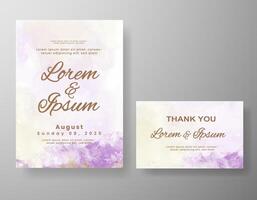 Wedding invitation with abstract watercolor background vector