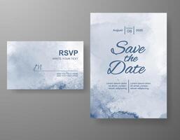 Wedding invitation with abstract watercolor background vector