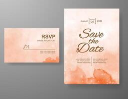 Wedding invitation with abstract watercolor background vector