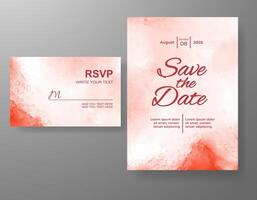 invitación de boda con fondo abstracto de acuarela vector