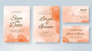 Wedding invitation with abstract watercolor background vector