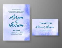 Wedding invitation with abstract watercolor background vector