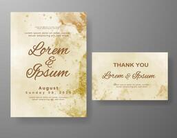 Wedding invitation with abstract watercolor background vector