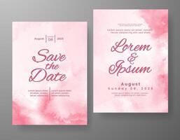 Wedding invitation with abstract watercolor background vector