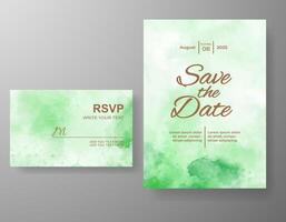 Wedding invitation with abstract watercolor background vector