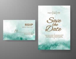 Wedding invitation with abstract watercolor background vector