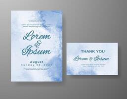 Wedding invitation with abstract watercolor background vector