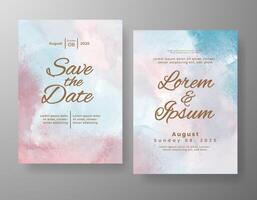 Wedding invitation with abstract watercolor background vector