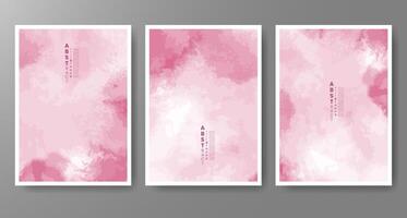 Set of creative hand painted abstract watercolor background. Design for your cover, date, postcard, banner, logo. vector