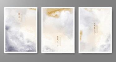 Set of creative hand painted abstract watercolor background. Design for your cover, date, postcard, banner, logo. vector