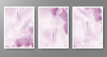 Set of creative hand painted abstract watercolor background. Design for your cover, date, postcard, banner, logo. vector