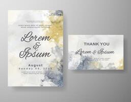 Wedding invitation with abstract watercolor background vector