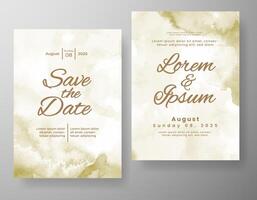 Wedding invitation with abstract watercolor background vector