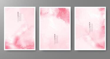 Set of creative hand painted abstract watercolor background. Design for your cover, date, postcard, banner, logo. vector