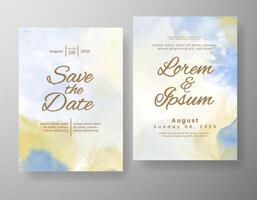 Wedding invitation with abstract watercolor background vector