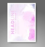 Cards with watercolor background. Design for your cover, date, postcard, banner, logo. vector