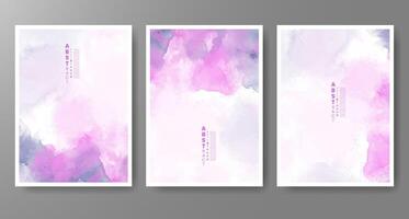 Set of creative hand painted abstract watercolor background. Design for your cover, date, postcard, banner, logo. vector