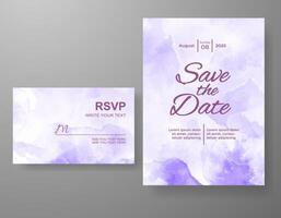 Wedding invitation with abstract watercolor background vector