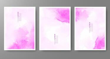 Set of creative hand painted abstract watercolor background. Design for your cover, date, postcard, banner, logo. vector