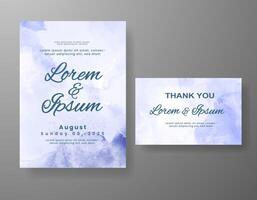 Wedding invitation with abstract watercolor background vector