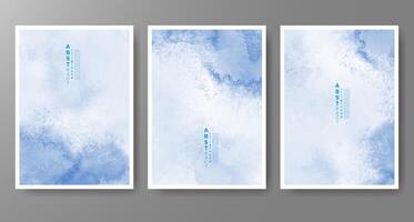 Set of creative hand painted abstract watercolor background. Design for your cover, date, postcard, banner, logo. vector