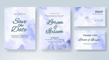 Wedding invitation with abstract watercolor background vector