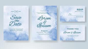 Wedding invitation with abstract watercolor background vector