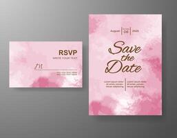 Wedding invitation with abstract watercolor background vector