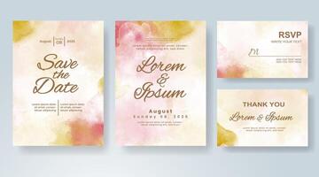 Wedding invitation with abstract watercolor background vector