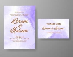 Wedding invitation with abstract watercolor background vector