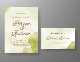 Wedding invitation with abstract watercolor background vector