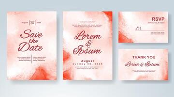 Wedding invitation with abstract watercolor background vector