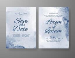 Wedding invitation with abstract watercolor background vector