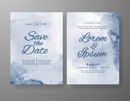 Wedding invitation with abstract watercolor background vector