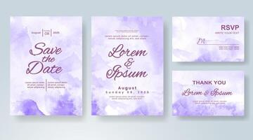 Wedding invitation with abstract watercolor background vector