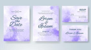 Wedding invitation with abstract watercolor background vector