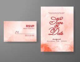 Wedding invitation with abstract watercolor background vector