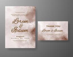 Wedding invitation with abstract watercolor background vector