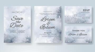 Wedding invitation with abstract watercolor background vector