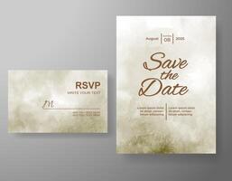 Wedding invitation with abstract watercolor background vector