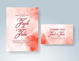 Wedding invitation with abstract watercolor background vector