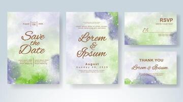 Wedding invitation with abstract watercolor background vector