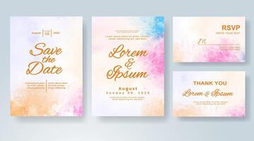 Wedding invitation with abstract watercolor background vector