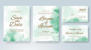 Wedding invitation with abstract watercolor background vector