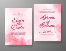 Wedding invitation with abstract watercolor background vector