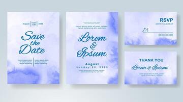 Wedding invitation with abstract watercolor background vector