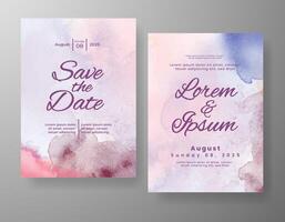 Wedding invitation with abstract watercolor background vector