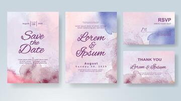 Wedding invitation with abstract watercolor background vector